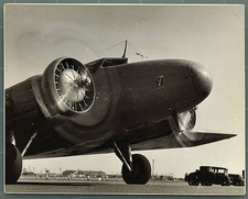 Partial view of an airplane Propellers are moving Historic 1930 Old Photo