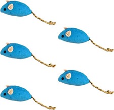 BWESOO 5Pcs Blue Catnip Toy, Toys Balls, Teaser Toy Mouse Shape
