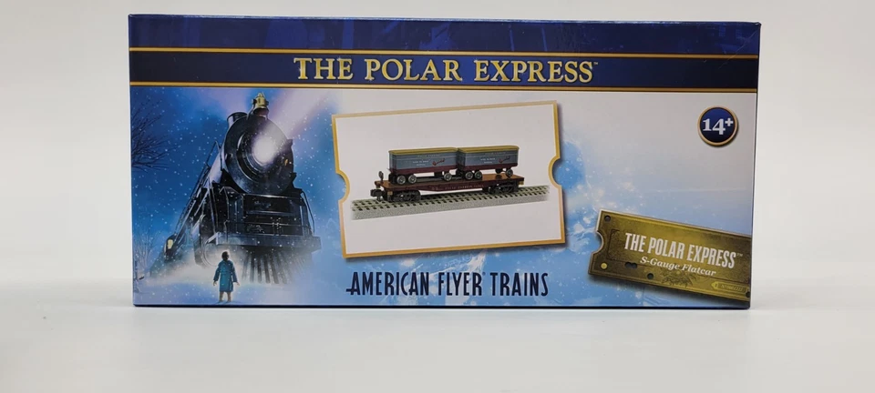 S-Gauge American Flyer Polar Express Trailers on Flat Car - NIB - Image 2 of 4