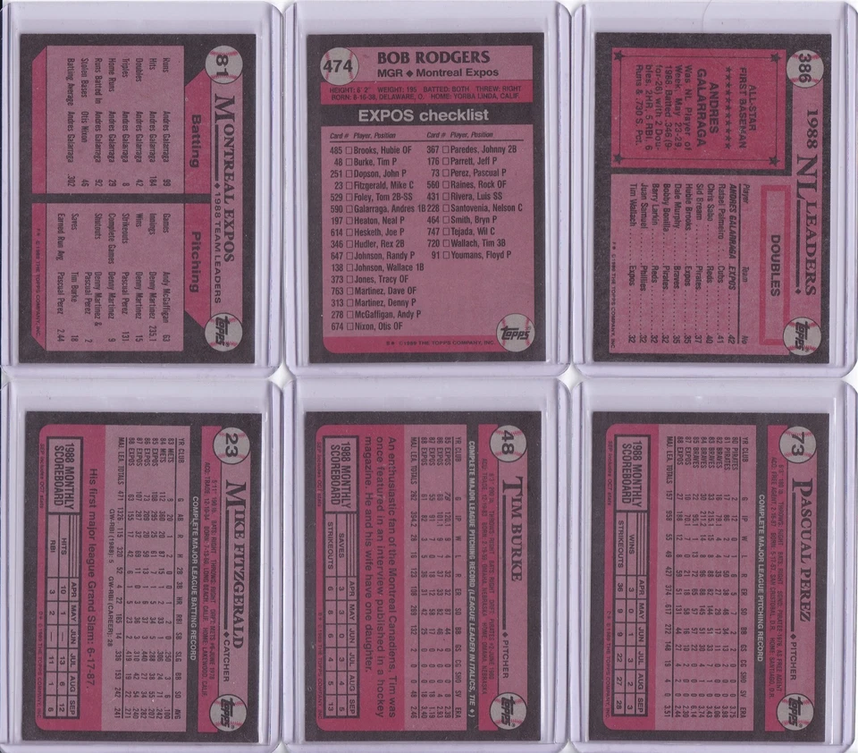 Montreal Expos 1989 Topps Baseball Team Set 29 Cards - Image 3 of 4