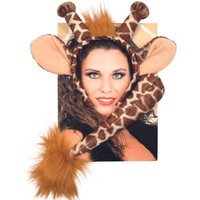 GiraffenkostüM Set Mit Haarreifen Ohren Schwanz FüR Karneval Mottoparty