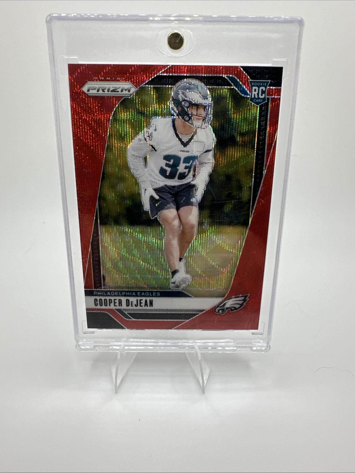 2024 Panini Prizm Rookies Red Wave Prizm #321 Cooper DeJean /149 (RC)