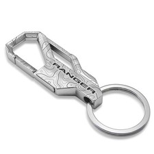 Ford Ranger Topographic Silver Carabiner Style Snap Hook Metal Key Chain