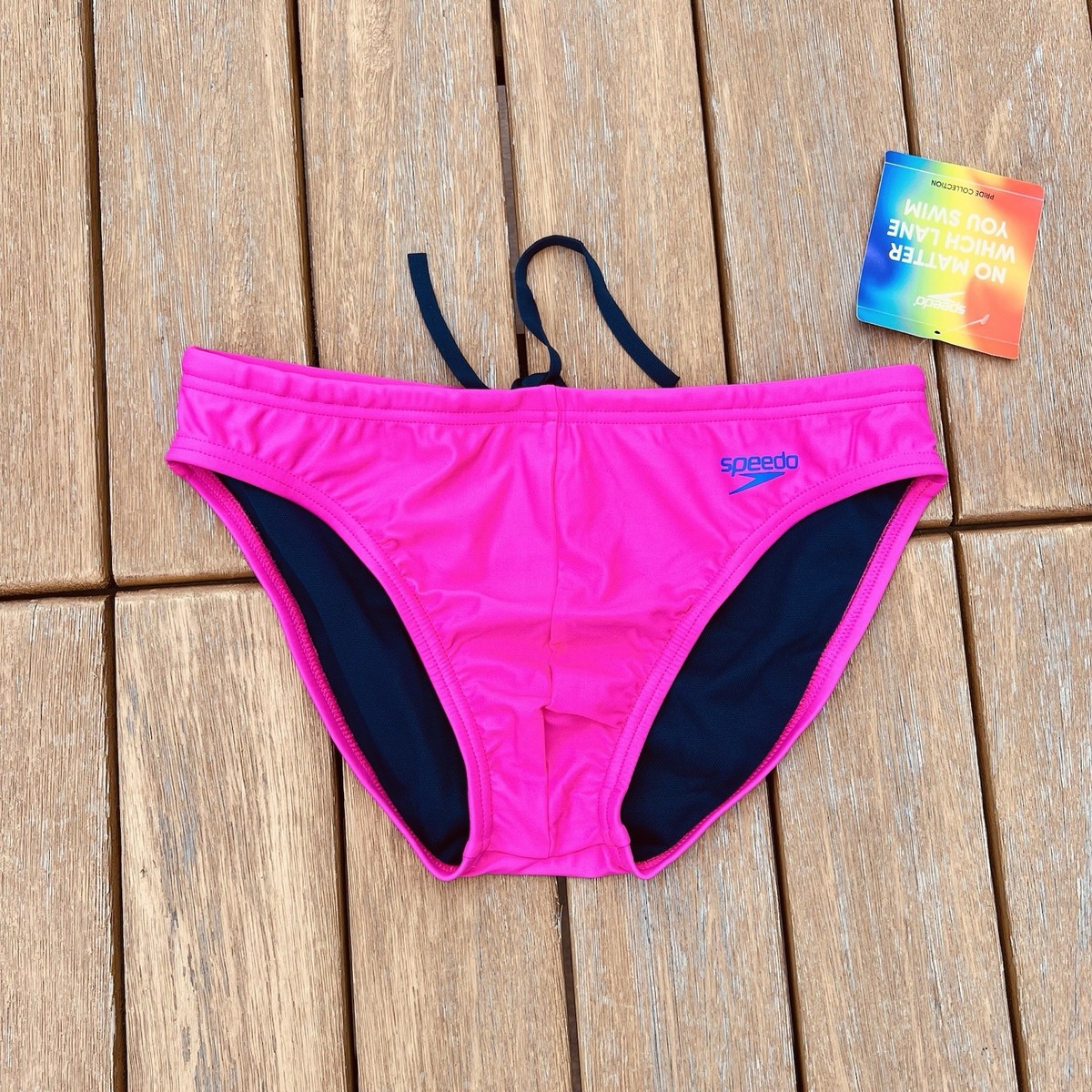 Speedo Men pink solar Pride swim brief bikini Swimwear size 28 30