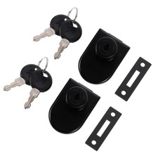 2 Sets U‑shaped Glass Door Lock Latch Locks Cabinet Display Case