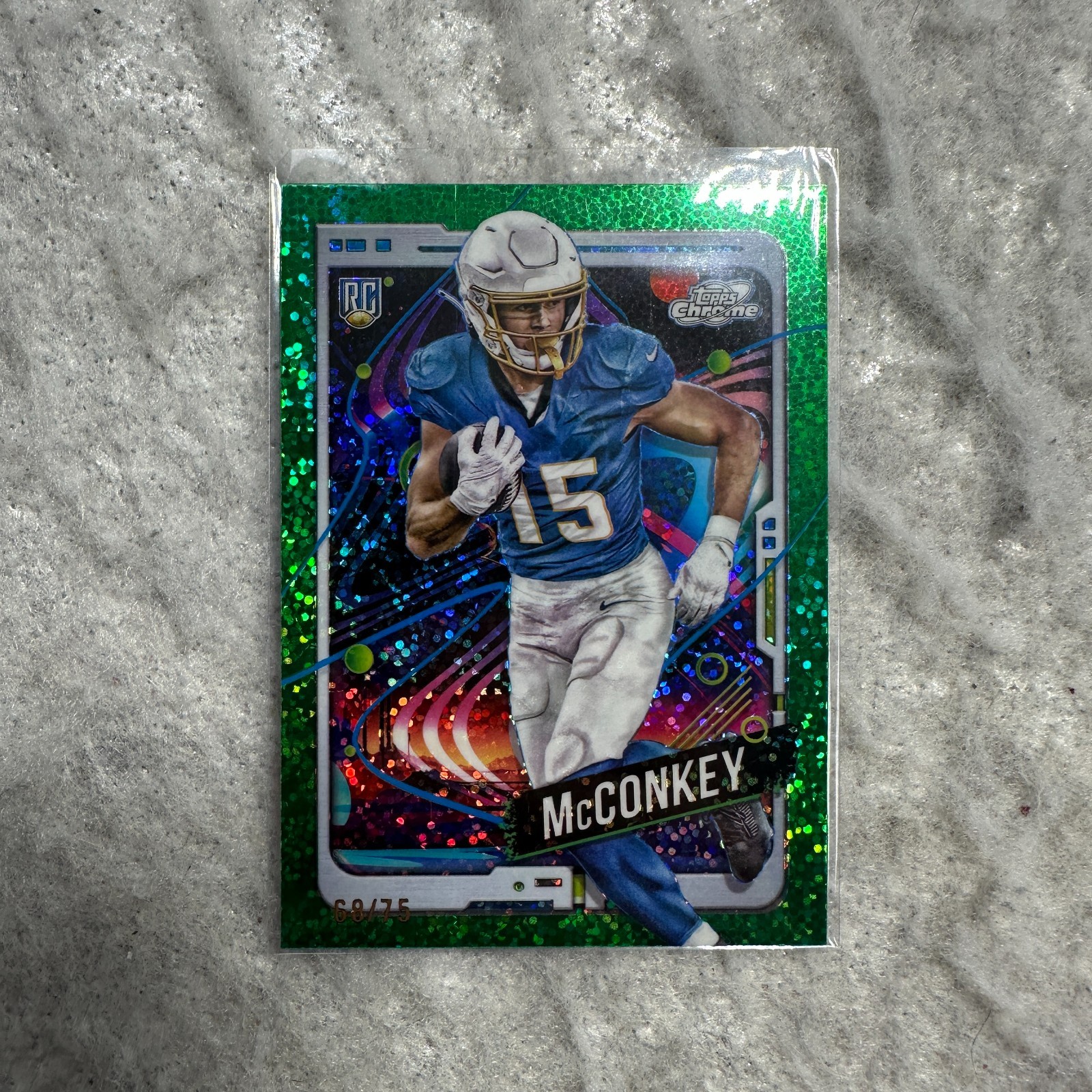 2024 Topps Cosmic Chrome Green Space Dust /75 Rookie Card Ladd McConkey #152  RC