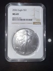 2026 American Silver Eagle MS-69 NGC Graded Brown Label Real Nice And Real New