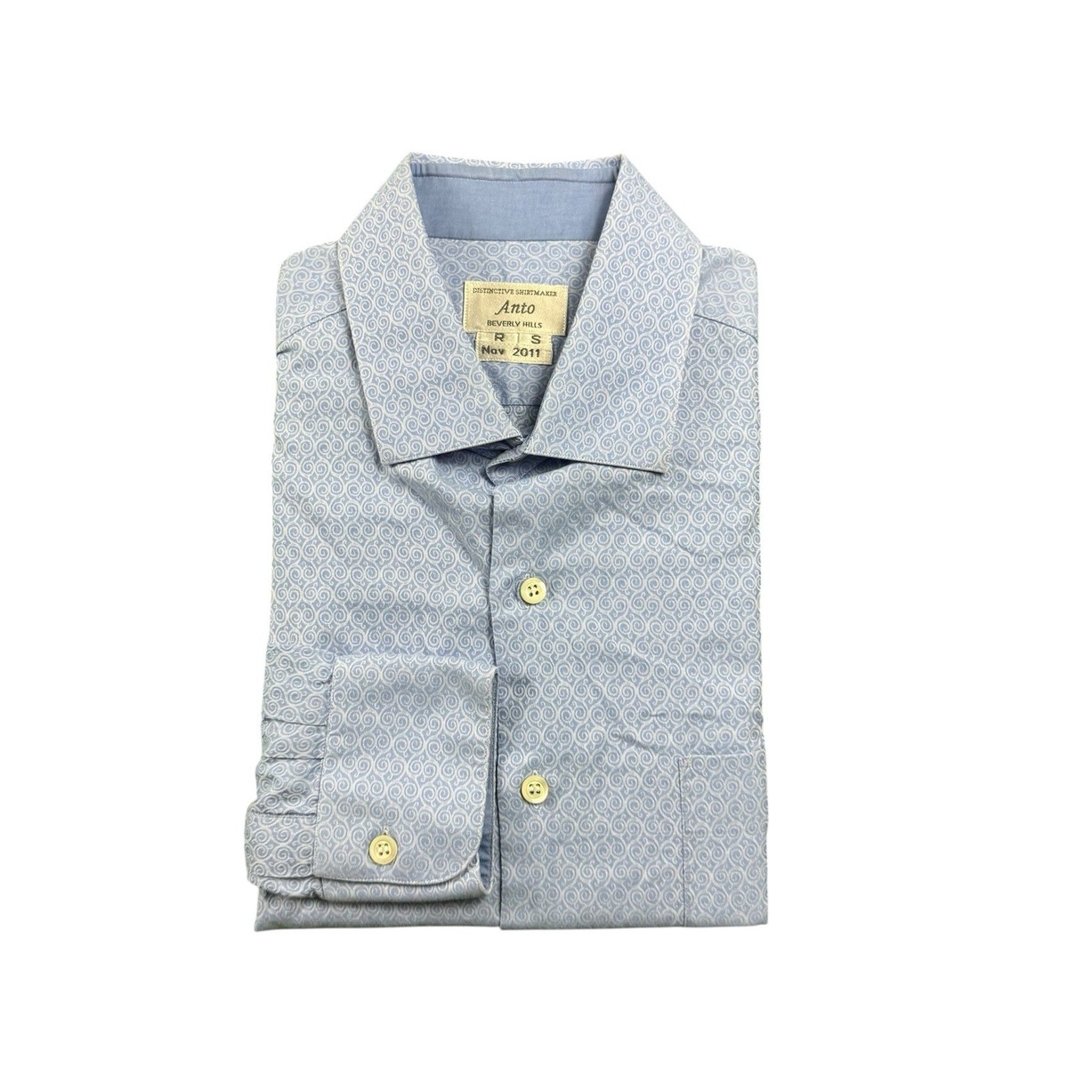 ANTO Beverly Hills Patterned Cotton Bespoke Button Front Size Men’s Medium 
