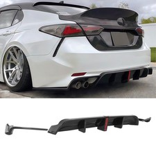 Rear Diffuser Lip LED Corner Ext Toyota Camry SE XSE 2018-2024 Carbon Fiber
