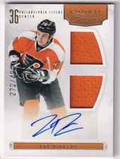 11/12 PANINI ROOKIE ANTHOLOGY ZAC RINALDO RC SP DUAL JERSEY AUTO /499 #133
