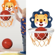 (Blue)709H Children Hanging Basketball Board Punch Free Boys Basketball AM