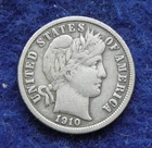 1910 D    BARBER DIME    FINE - VERY FINE