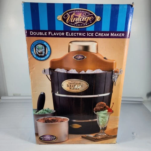 Nostalgia Electrics Vintage Collection Double 2 Flavor Electric Ice Cream Maker