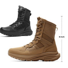 NORTIV 8 Men's Tactical Boots Side Zip Military Combat Work Boots