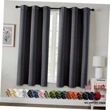 Blackout Curtains for Bedroom Living Room 2 40"W x 63"L Pack of 2 Dark Grey