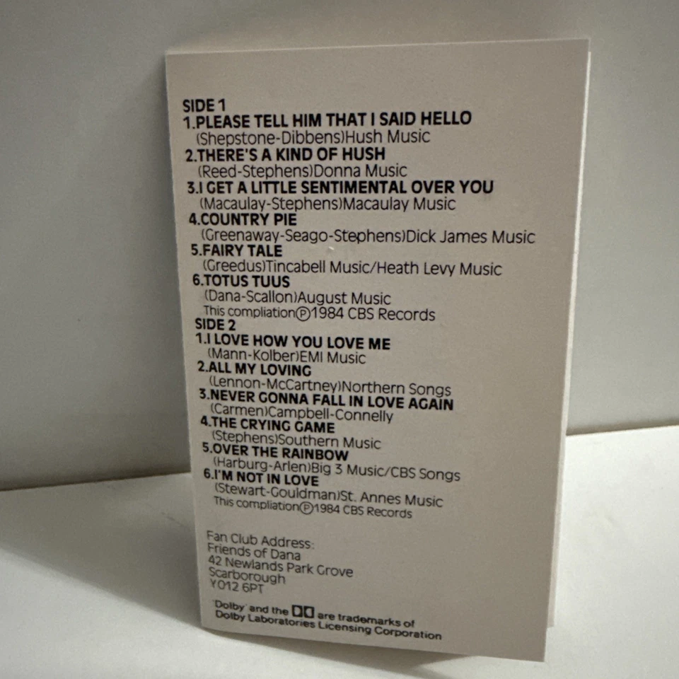 Dana Please Tell Him I Said Hello / Cassette Tape 02a - Image 2 of 3