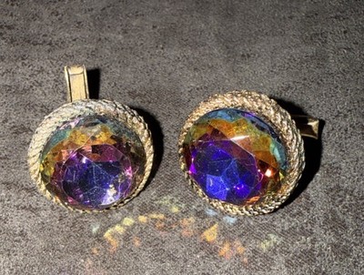 Mens Vintage HUGE FACETED WATERMELON Tourmaline CUFFLINKS  Absolutely Stunning!
