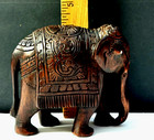 VINTAGE Hand Carved Solid Hardwood ELEPHANT Highly Detailed 5" X 4 1/2" X 3" — photo 2
