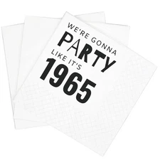 SharkBliss Funny 60th Birthday Cocktail Napkins, 100-Pack Black "We're Gonna Par