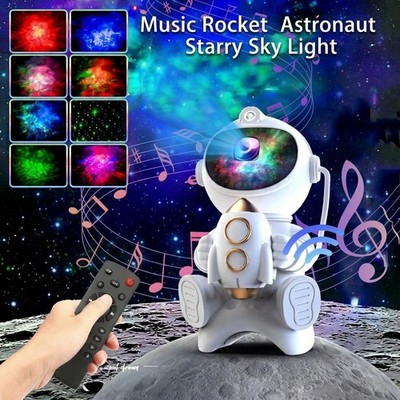 Galaxy Rocket Astronaut Projector Light Starry Space Night Lamp Kids Room Decor