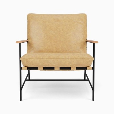Denver Modern Vail Lounge Chair with Tan Leather Cushion
