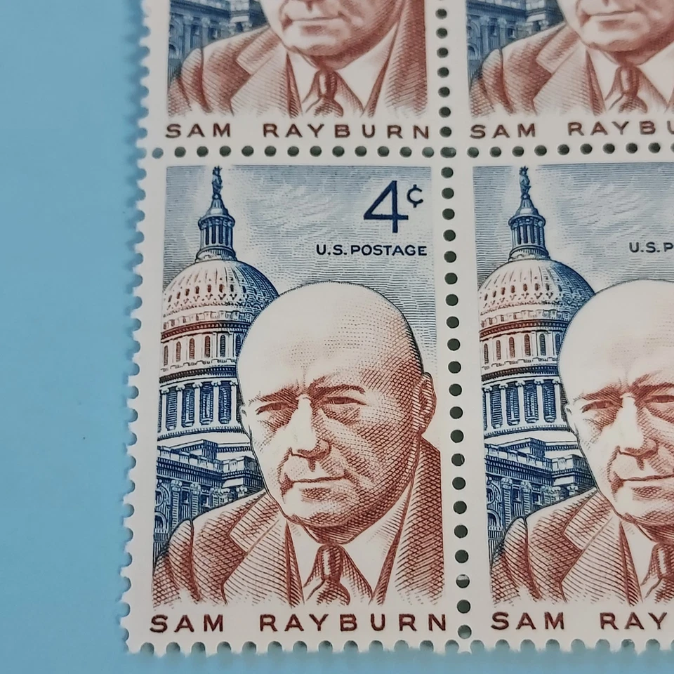Stamps-4stamps-4cent-1962-Congressman Sam Rayburn-1962-Scott # 1202 - Image 2 of 3