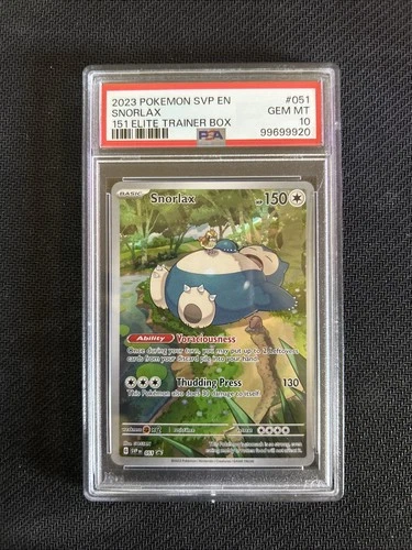 Snorlax 051 Sv: Scarlet & Violet 151 Promo Card Graded PSA 10