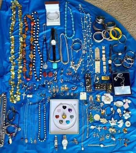 Large Costume Jewelry Lot Many Vintage Marked Sterling Pendant Set 118pc 6Lbs