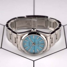 Rolex Oyster Perpetual 31mm Stainless Steel Baby Blue Dial Watch Ref 77080 10