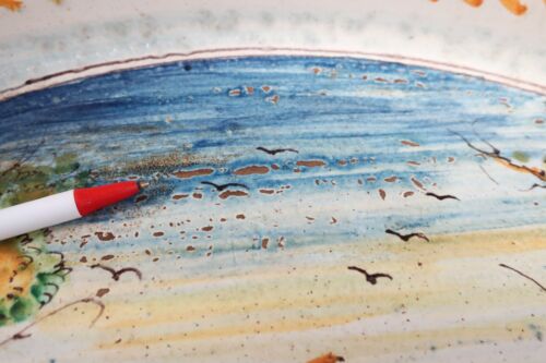 Large Antique Italian or Spanish Painted Terracotta Basin Bowl Pottery Talavera - Picture 10 of 12