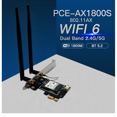 PCE-AX1800 WiFi 6 PCI-E WiFi Card Dual Band BT5.2 Network Adapter