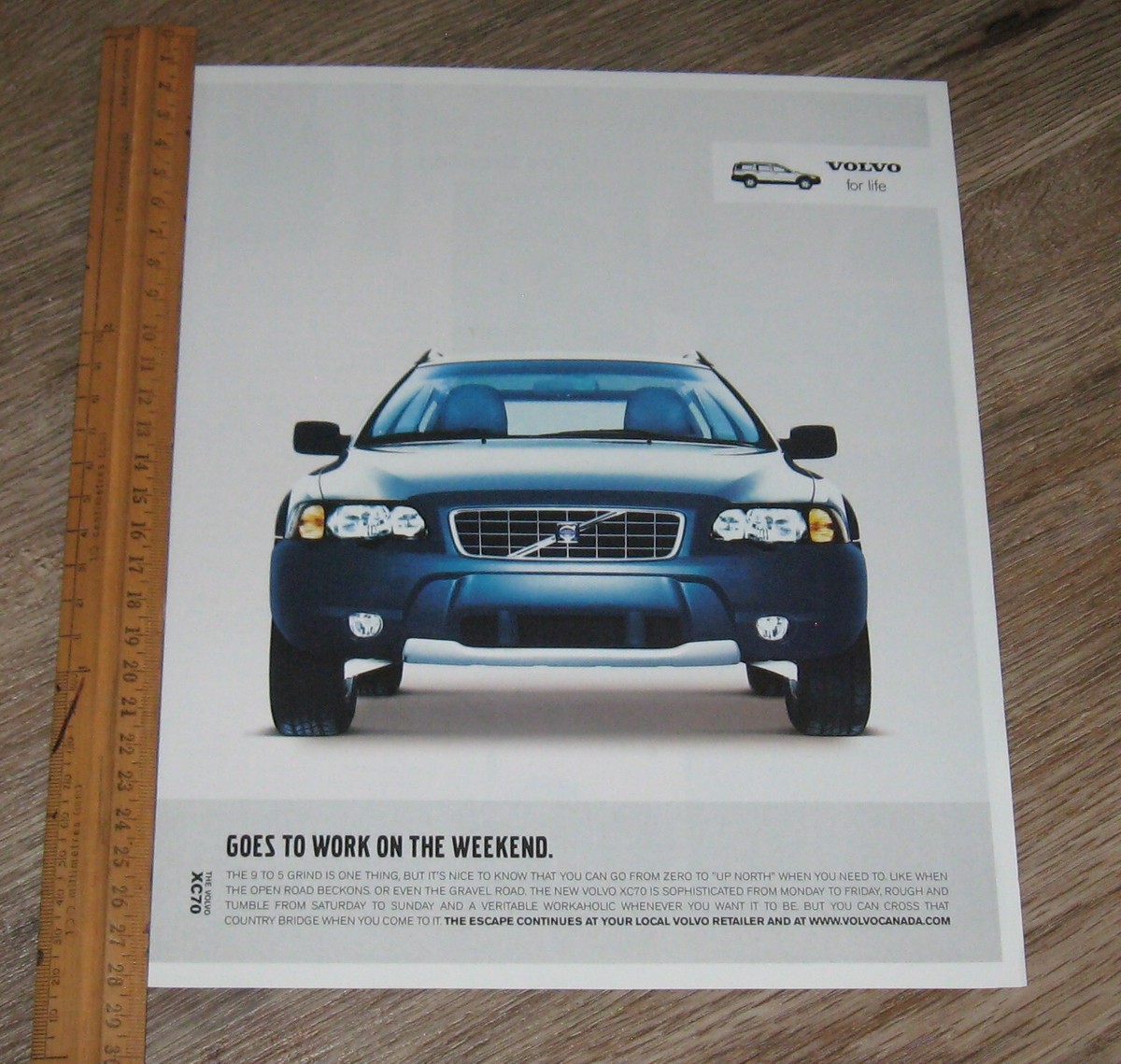 VOLVO Car AD 2002 The Escape XC70 original ONE magazine page