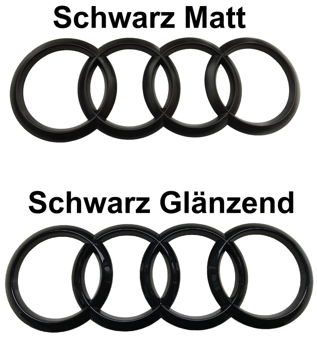 AUDI Q3 FJ Ringe | Emblem Schwarz Glänzend Vorne Für Kühlergrill | K-ELECTRONIC