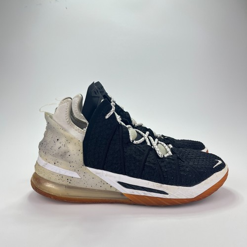 Nike LeBron 18 Black White Gum Athletic Basketball Shoes CQ9283-007 Men Size 12