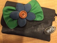 Sax Black Clutch Large Flower Wallet Crossbody Strap Purse Organizer Bag Sax Black Clutch Large Flower Wallet Crossbody Strap Purse Organizer Bag