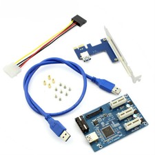 PCIe 1 to 3 PCI Express 1x slot Adapter Port Multiplier Graphics Riser Card