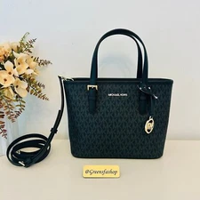 Michael Kors XS Jet Set Travel Carryall Top Zip Tote Black
