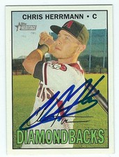 Autographed Chris Herrmann Arizona Diamondbacks 2016 Topps Heritage Card #695