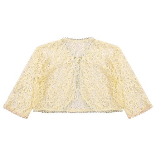 Kids Girls Crop Tops Toddler Cardigans Occasion Wrap Over Coats Shrugs Pageant - Picture 18 of 76