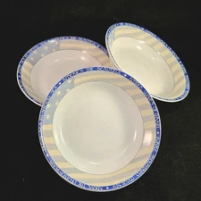 3 America the Beautiful Cereal Bowls Sakura USA Flag Kimble Pasta Soup Salad