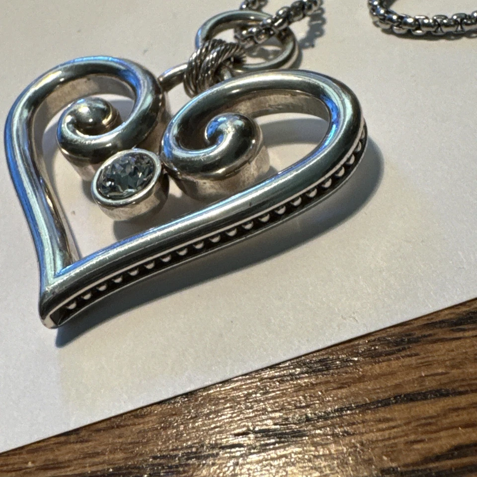 Брайтон серебро покрытием кристалл Алькасар дуэт сердце подвеска ожерелье ювелирные изделия 24» - Изображение 3 из 4