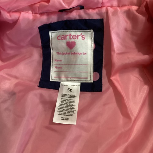 Carters Girls Jacket 5 Year Blue And Pink Packable Water Resident NWT - Picture 5 of 10