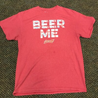 Budweiser Shirt Large L Beer Me Red 