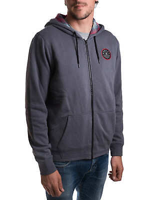 Hurley Mens Flannel Lined Zip Up Two Layer Hoodie with Patch Detail MFT0007830