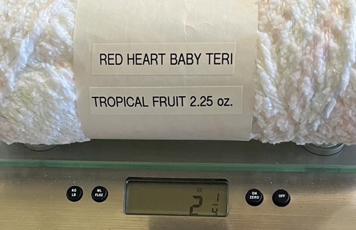 Red Heart Baby Teri Tropical Fruit #9935, Full Skein And 2.25 oz. - Picture 10 of 10