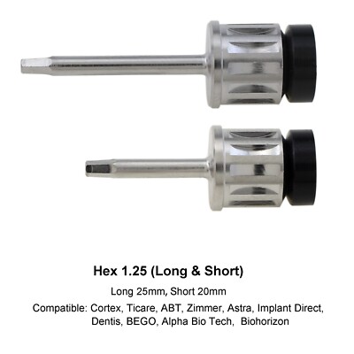 Implant Screwdriver Hex 1.25mm Driver Dental Torque Wrench Adapter