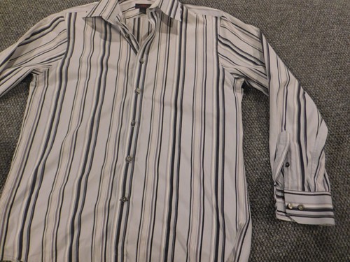 Express Mens Shirt Medium purple Striped button down modern fit - Picture 3 of 11