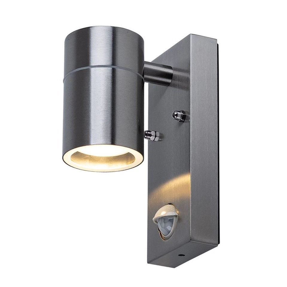 Wandleuchte Außenlampe Fassadenleuchte Bewegungsmelder LED GU10 Glas Edelstahl - Bild 2 von 4