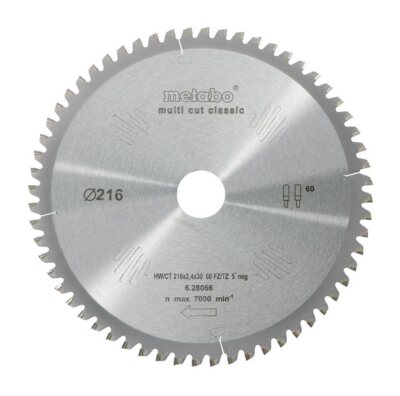 Metabo Kreissägeblatt, 216 x 30 mm, Zähnezahl 60, ''multi cut -... 628066000
