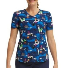 3XL Scrubstar Halloween Sloth Llama Panda Raccoon Bat Hedgehog Scrub Top New